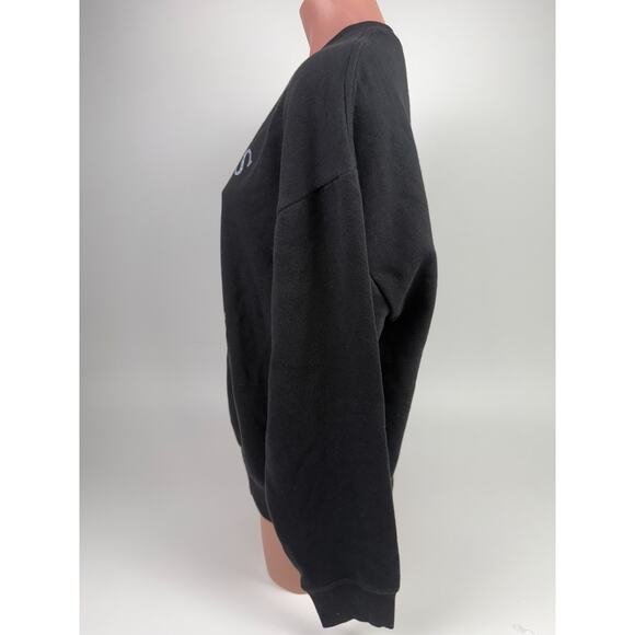 Victoria's Secret PINK Sundays are the Best Day Crew Neck Black Sweatshirt Sz L - Picture 3 of 8